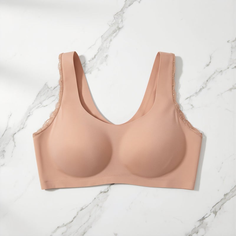 Super Stretch Multi Figure Fit Wireless Bra Front Closure Lace 3XL Coffee Women - Image 3