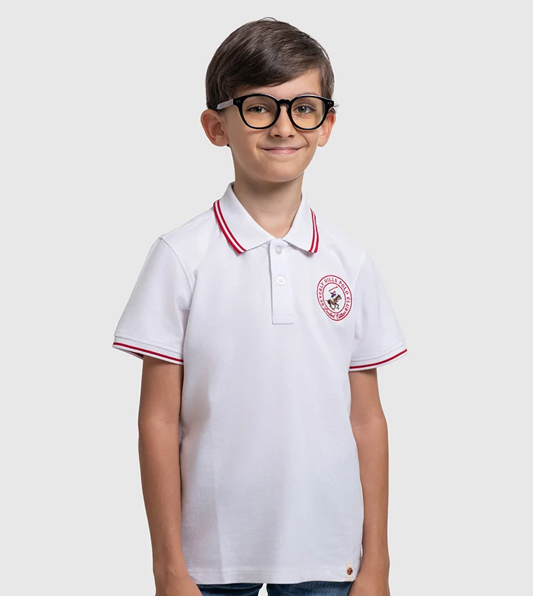 BEVERLY HILLS POLO CLUB Polo Collar Applique T-shirt