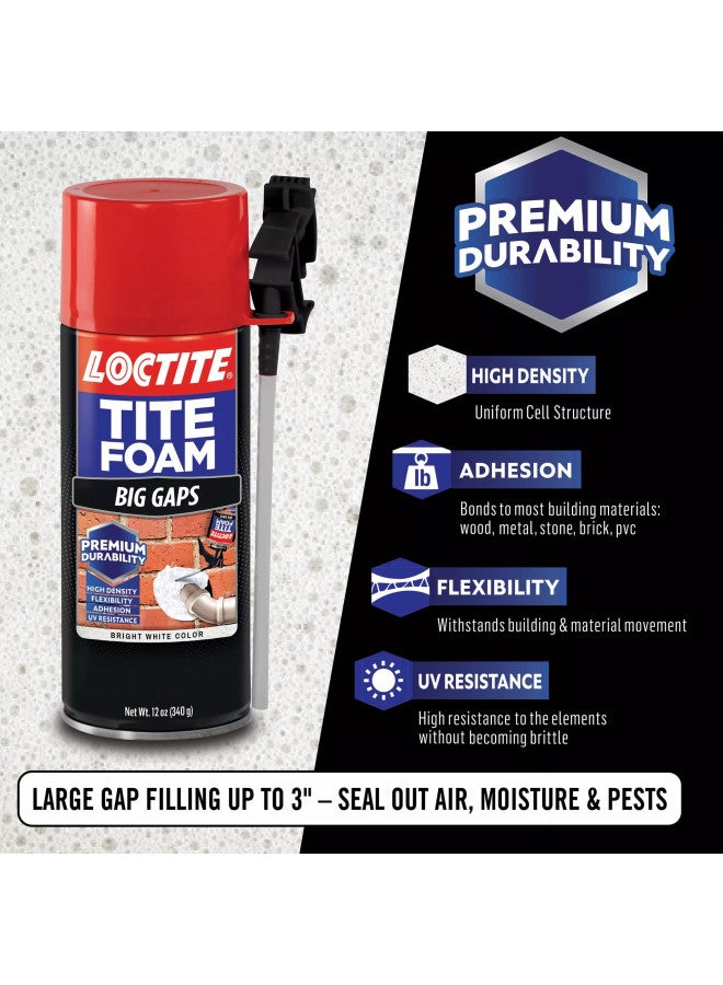 Loctite Loctite Tite Foam Big Gaps Spray Foam Sealant, Polyurethane Expanding Foam Insulation - 12 fl oz Can, Pack of 1  - Image 4