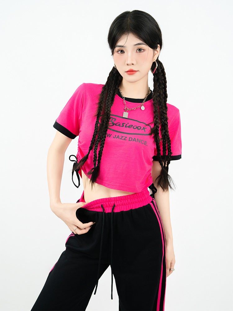 Korean Girl Group Student Cheerleading Performance Navel-Baring Performance Costume Ds Singing Suit Cheerleading Basketball Baby Suit - Image 1