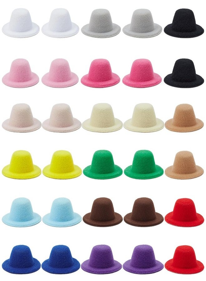 FREEBLOSS 30pcs Mini Formal Hats Doll Hat Craft Set 15 Colors Small Miniature Hat for DIY Crafting Mini Doll Accessories Small Top Hats for Decorations, 2.28" - Image 1