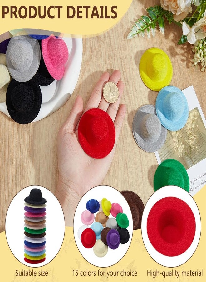 FREEBLOSS 30pcs Mini Formal Hats Doll Hat Craft Set 15 Colors Small Miniature Hat for DIY Crafting Mini Doll Accessories Small Top Hats for Decorations, 2.28" - Image 4