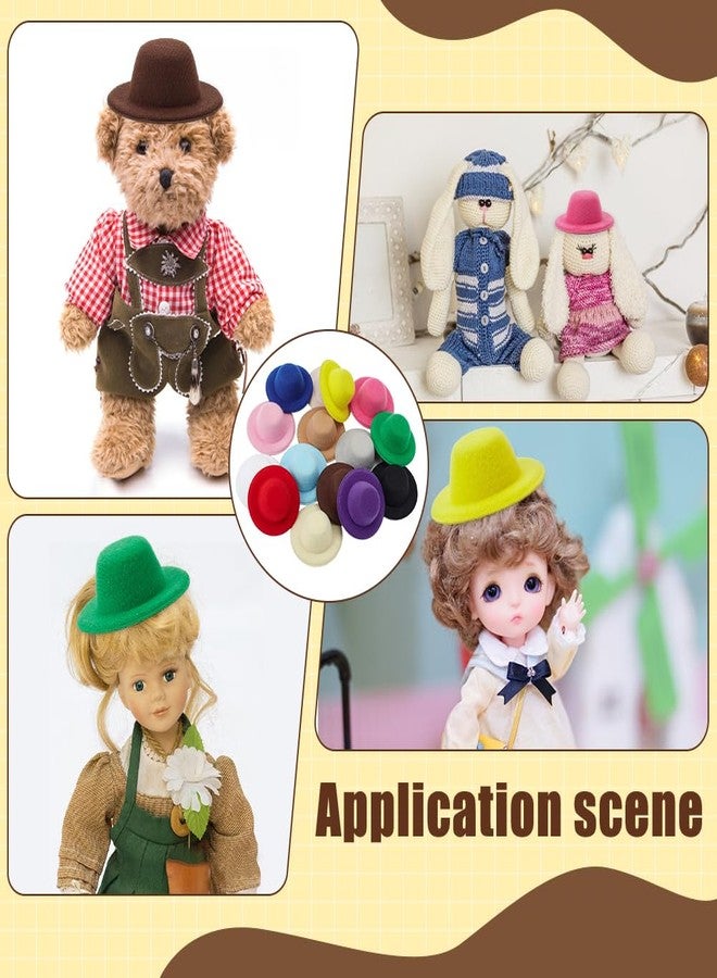 FREEBLOSS 30pcs Mini Formal Hats Doll Hat Craft Set 15 Colors Small Miniature Hat for DIY Crafting Mini Doll Accessories Small Top Hats for Decorations, 2.28" - Image 5