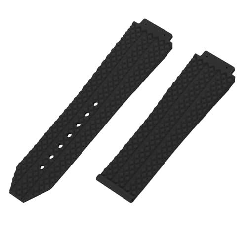 XIW Compatible for 19mm× 25mm× 22mm Hublot Big Bang Rubber Watch Band Replacement for men Silicone Wirstband Strap women Bracelet, Black - Image 4