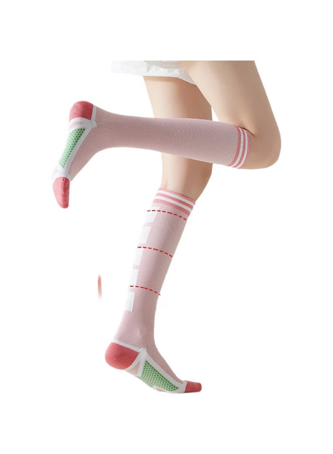 Dweck Compression Socks For Women, Yoga, Sports, Professional Fitness, Running, Jump Rope, Muscle-Enhancing, Mid-Calf, 2 Pairs - Image 1