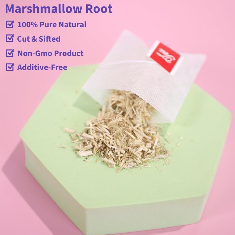 TEARELAE Marshmallow Root Tea Bags - 40 Count - Natural Althaea Officinalis Herbal Tea for Digestion and Respiratory Support - Image 4