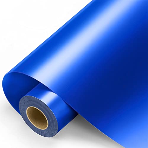 Sooez Blue Permanent Vinyl - Blue Adhesive Vinyl Roll for All Cutting Machine, Permanent Outdoor 12" x11FT for Decor Sticker, Car Decal, Scrapbooking, Signs, Glossy & Waterproof - Image 1