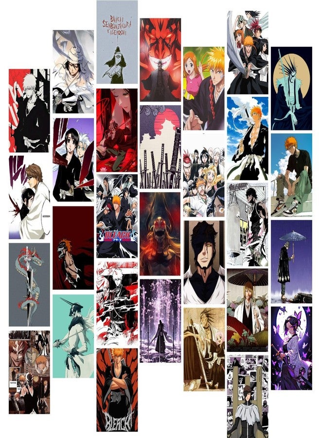 Kitty Cat® Bleach Anime Aesthetic Wall Collage Kit || 30 Unique Poster Set Free Tape, 4x6in Each, Posters: Dorm, Hostel Essential, Aesthetic Room Decor (Bleach) - Image 1