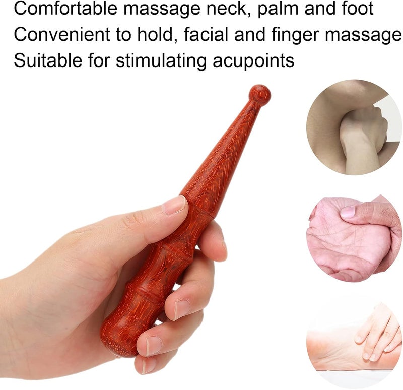 Brrnoo Foot Hand Massage Wooden Stick Tools Traditional Reflexology Hand Foot Body Massager Wood Health Traditional Tool Facial Tool Acupressure Tool - Image 2
