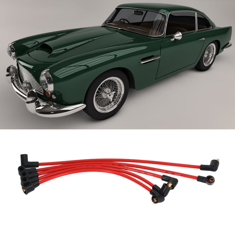5Pcs 8mm Red Silicone HT Ignition Leads Spark Plug Wires Cables for MGB 1800cc Models - Image 1