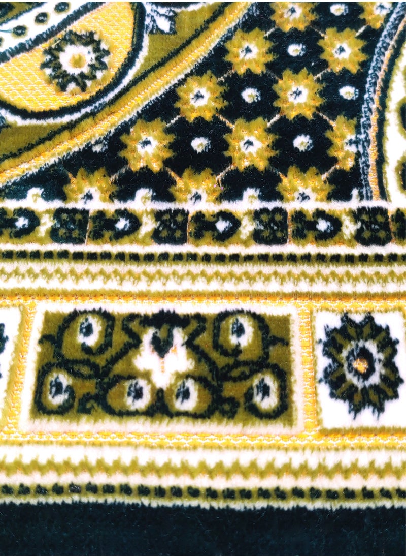 Raymond Raymond Home Prayer Mat Traditional Elegant prayer Rugs Janamaz Islamic Yarn Dyed Namaz Mat 650 GSM 4 MM Pile - (65 * 100 CM) Marron  - Image 2