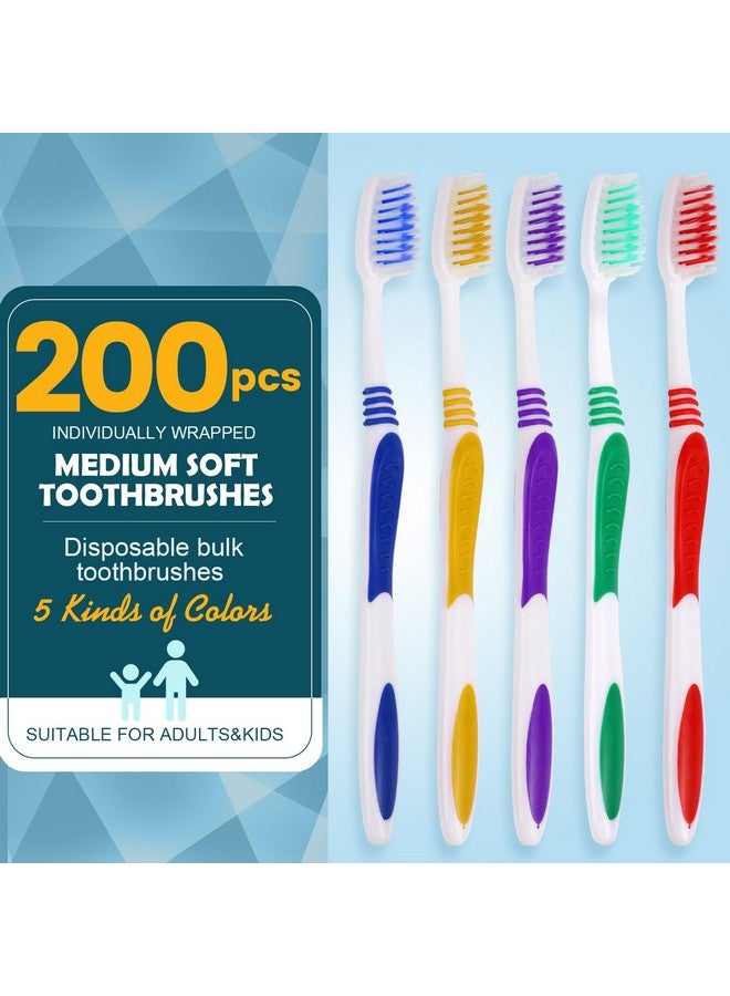 Navona 200 PCS Premium Individually Wrapped Bulk Toothbrush Pack, Disposable Toothbrush, Soft Toothbrush for Adult or Kid, Soft Bristle Toothbrush, Ergonomics Handle, Perfect for Travel,Hotel,Donation - Image 1