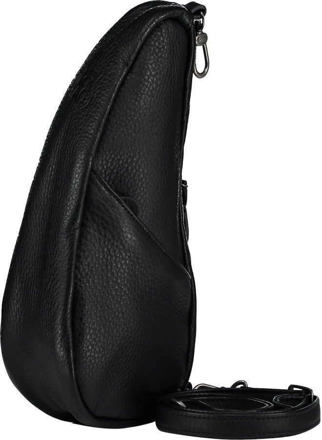 AmeriBag 10" Leather Crossbody Sling Baglett (Black) - Image 1