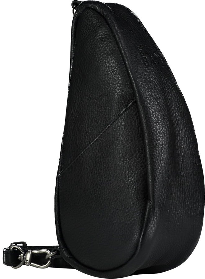 AmeriBag 10" Leather Crossbody Sling Baglett (Black) - Image 3