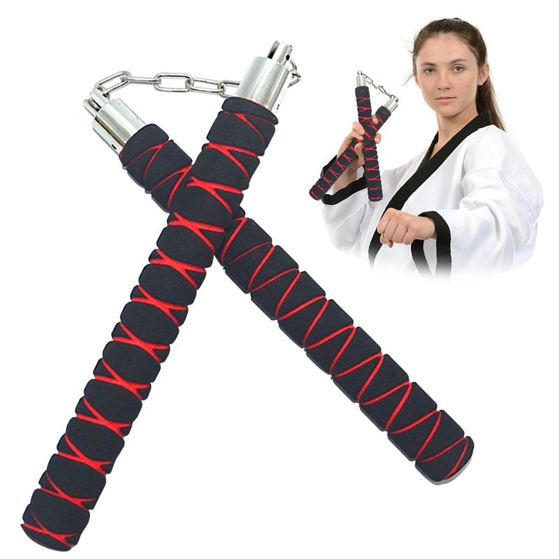 Optifit ® نونشوك مغطى بالفوم مقاس 11 بوصة للأطفال والبالغين خفيف الوزن، متين من PVC ونواة من الفولاذ المقاوم للصدأ لممارسة الكاراتيه والفنون القتالية، أداة تدريب آمنة للمبتدئين - Image 1