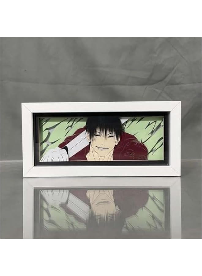 جهاز إضاءة من الورق على شكل شخصية أنمي "فوشيغورو ميغومي" مع تقنية القطع الورقي، صندوق ظل ثلاثي الأبعاد مع إطار، مصباح LED ليلي بتغيرات لونية 16، مناسب لتزيين غرفة النوم - Image 3