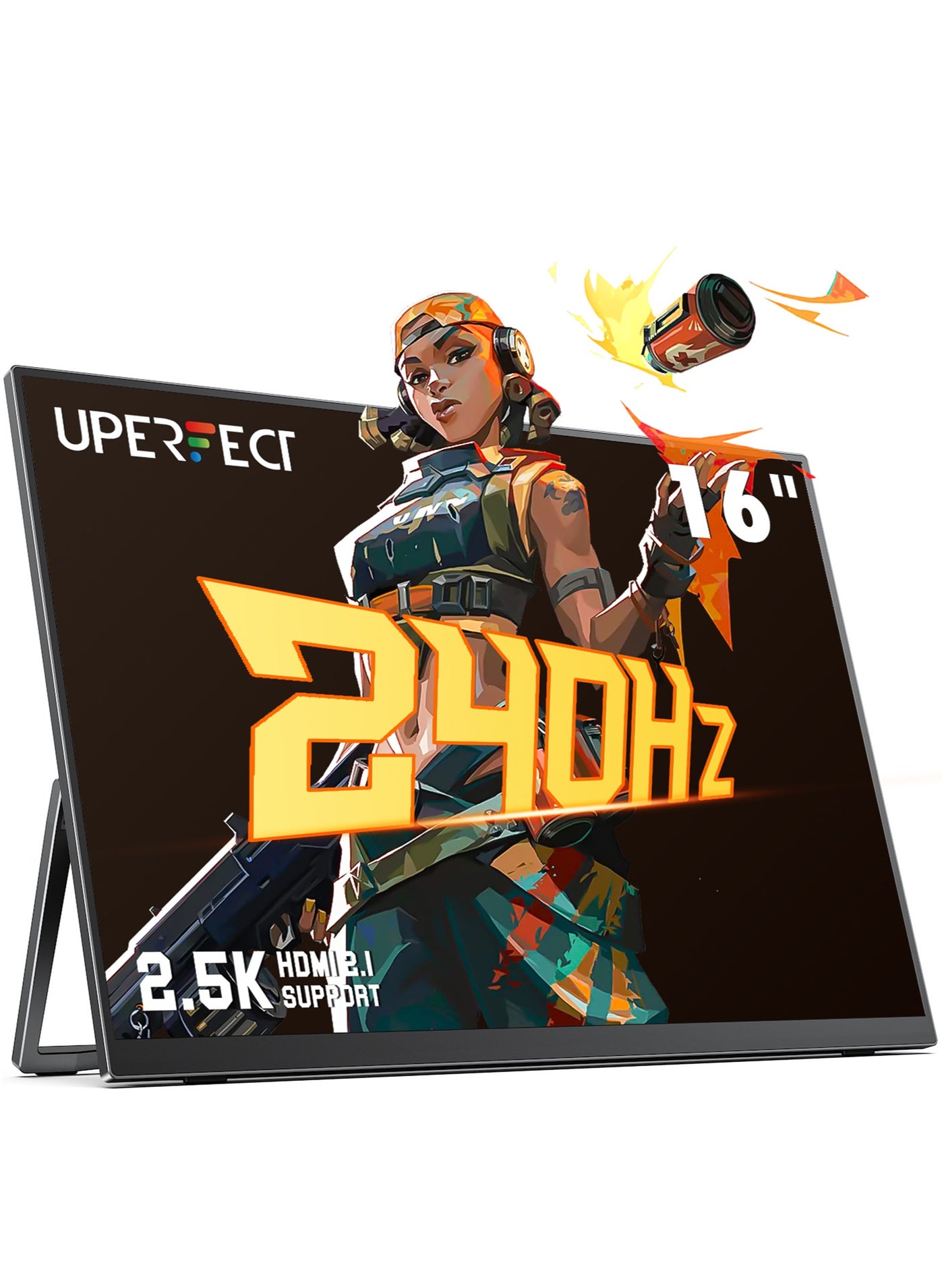 UPERFECT Portable Gaming Monitor Uperfect 16" 240HZ 2K QHD 2560*1600P IPS USB C & Mini HDMI Port Second Screen for Laptop/Phone/Game Console, VESA Mountable