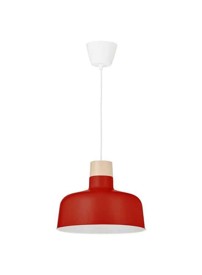 Zaboon Pendant lamp, red/birch, 36 cm - Image 1