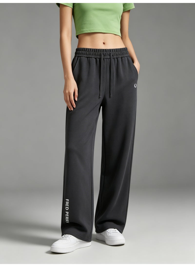 Fred Perry stereo logo straight wide-leg pants for men and women loose casual folding movement pants. - Image 2