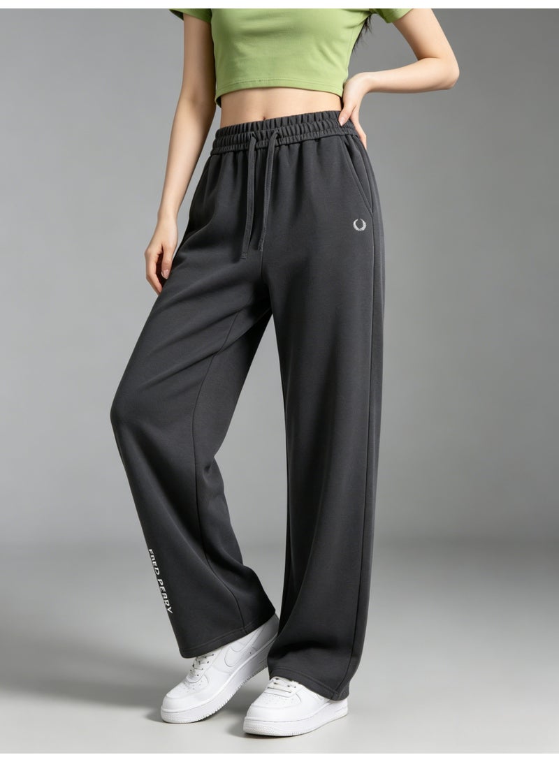 Fred Perry stereo logo straight wide-leg pants for men and women loose casual folding movement pants. - Image 5