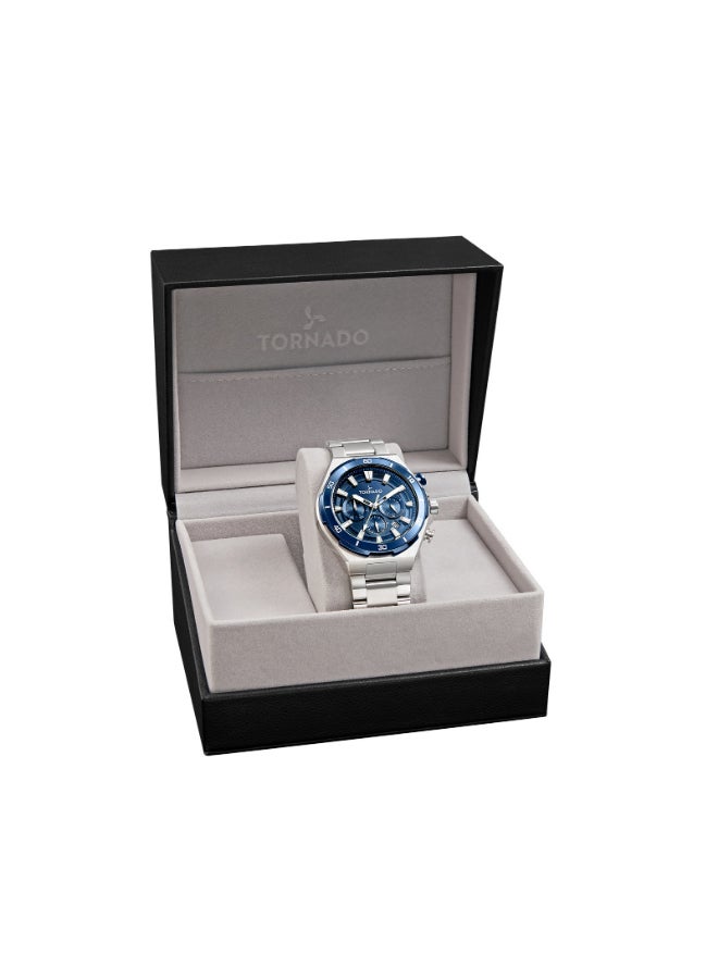 TORNADO Men's Multi Function Display Watch With Silver Stainless Steel Strap - T24104-SBSN - Image 4