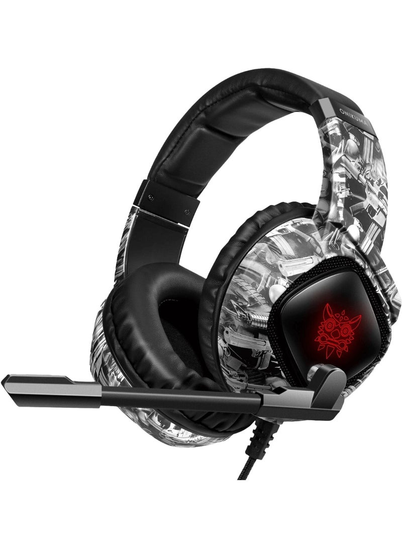 ONIKUMA K19 Wired RGB Gaming Headset - Camouflage Grey - Image 1