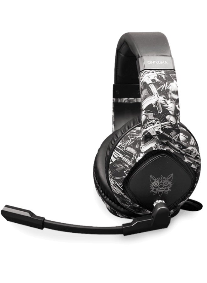 ONIKUMA K19 Wired RGB Gaming Headset - Camouflage Grey - Image 2