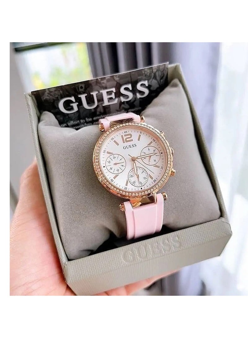 GUESS Women's Analog Round Shape Silicone Wrist Watch GW0113L4 - 36 Mm - Image 5