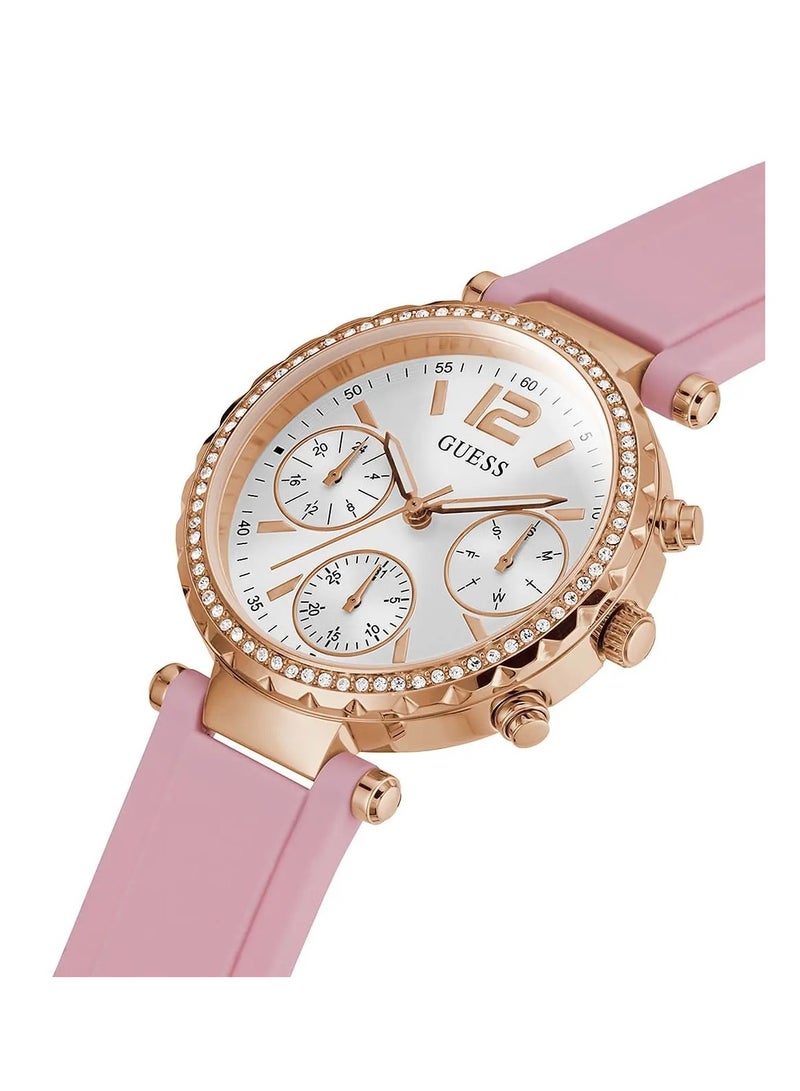 GUESS Women's Analog Round Shape Silicone Wrist Watch GW0113L4 - 36 Mm - Image 2