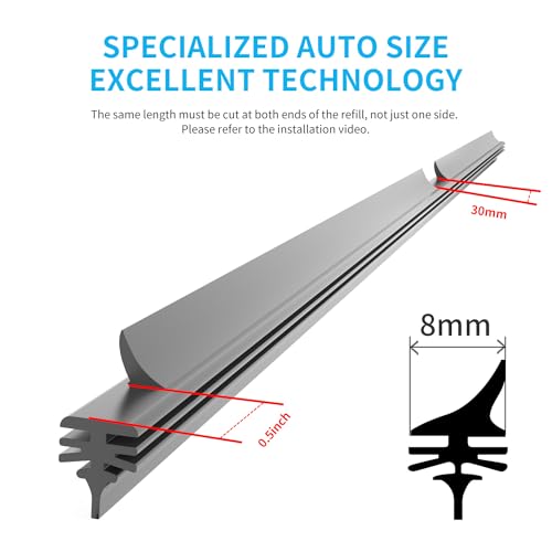 DYNOELS Wiper Blade Refill, 26 Inches, 8 mm Fit for Ford Mustang 2015-2024 Original Equipment Replacement Windshield Wipers 4 Pcs - Image 4