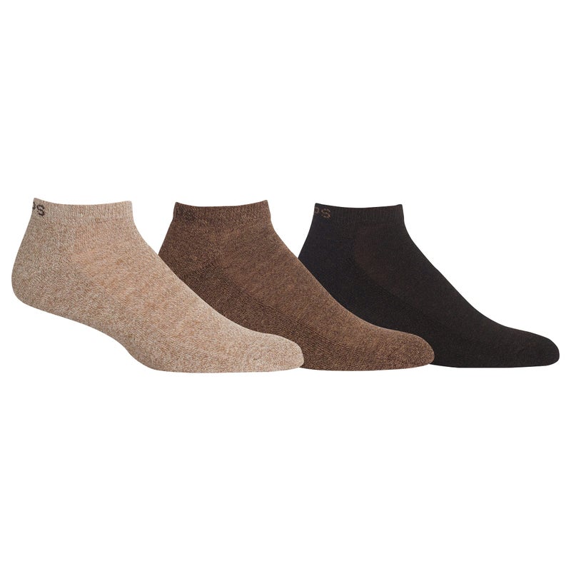 Chaps Mens Marl Low Cut - 3 Pair Pack Casual Assorted Dress Sock, Khaki Assorted, 6-12 US