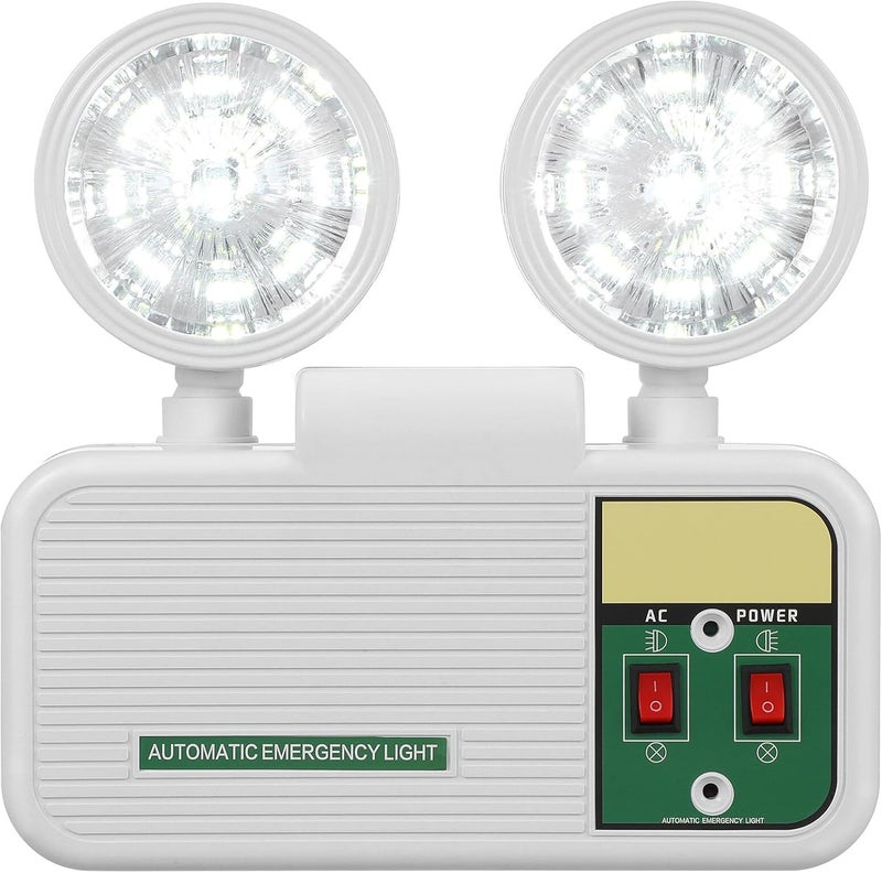 مصباح طوارئ LED عالي السطوع مع بطارية احتياطية تدوم ساعة واحدة، مناسب لاستخدامه في الممرات والسلالم في حالات انقطاع التيار الكهربائي. يتميز بسهولة التركيب على الجدار ويوفر إضاءة طارئة متعددة الاستخدامات للمنزل. - Image 1