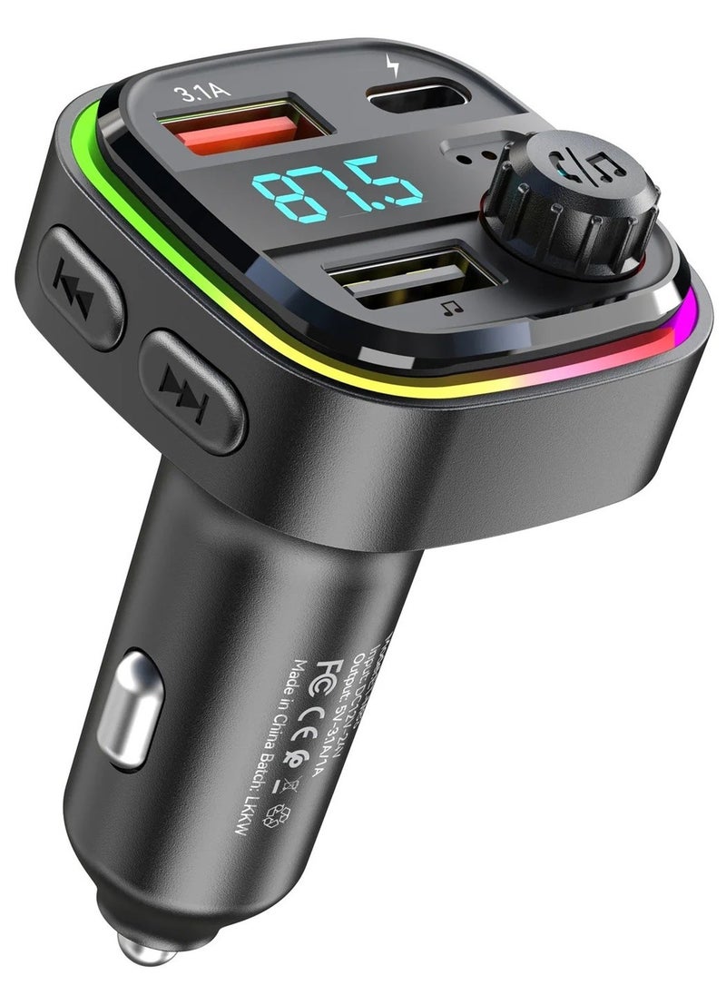Earldom - M83 Wireless Car Kit FM Transmitter - 2 USB output: 5V 3.1A+1A - FM frequency range: 87.5-108.0MHz - Image 1
