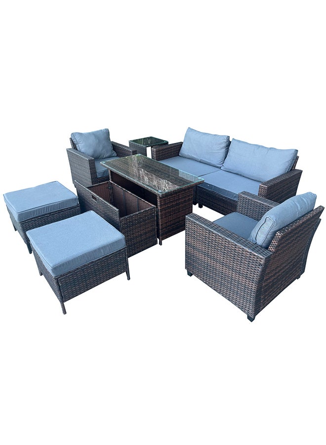 Oasis Outdoor Rattan High Table With Cushion Box Sofa Set With Cushions 