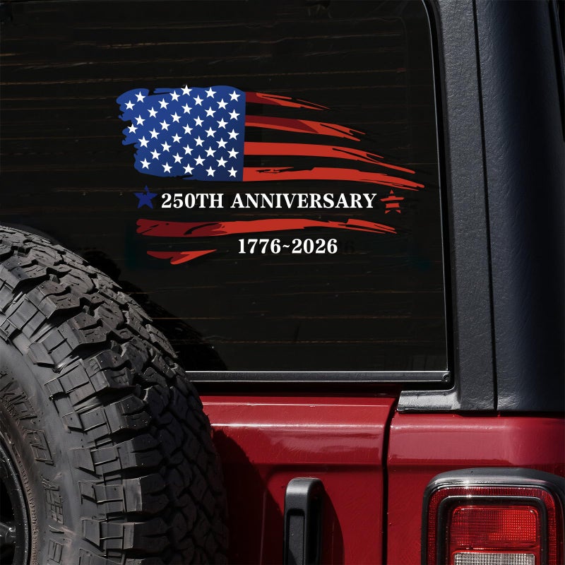 Vozekrod 2 Pack America 250th Anniversary 17762026 Car Window Decals American Flag Vinyl Stickers Weatherproof Fade Resistant Easy Peel and Stick for Car Truck SUV Laptop Gift - Image 3