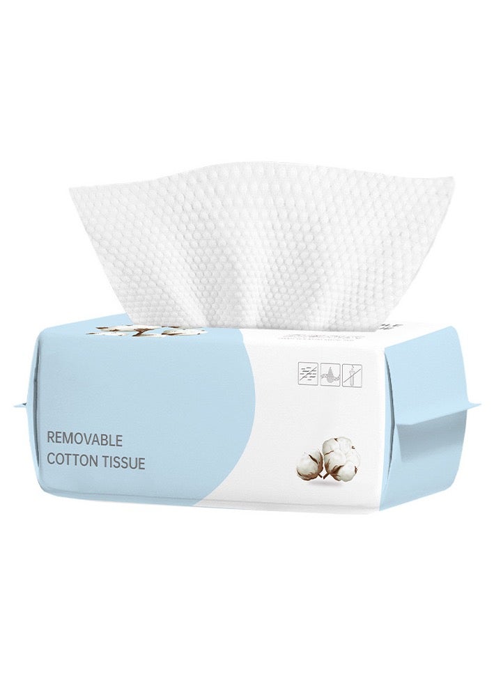 Yahor Cotton Facial Dry Wipes 80 Sheet x 3 Pack, Deeply Cleansing Disposable Face Towel Cotton Tissue - Image 1