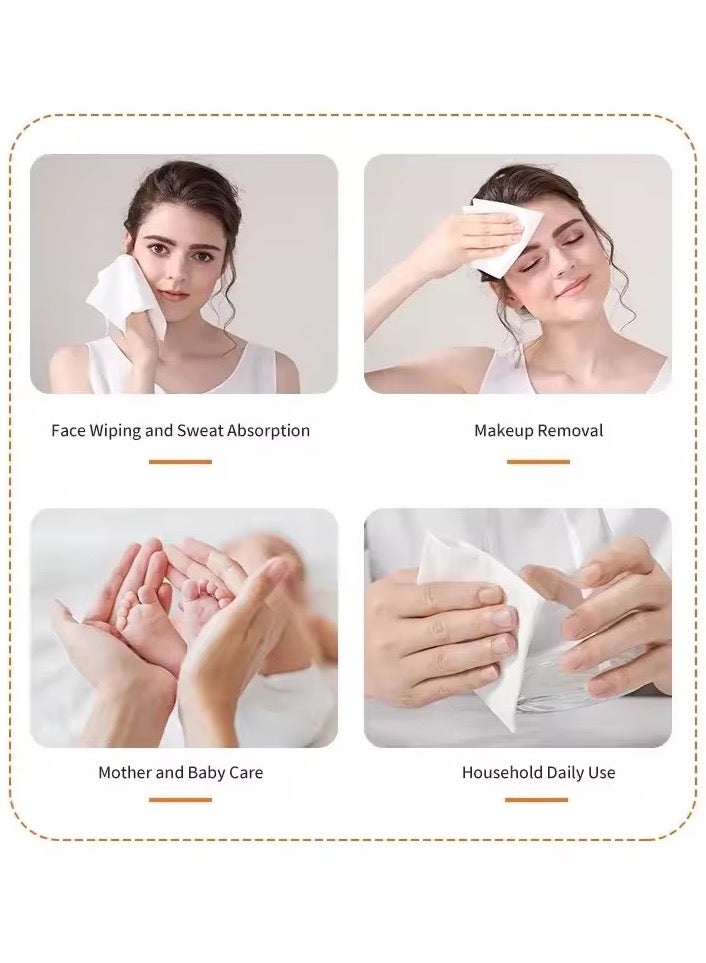 Yahor Cotton Facial Dry Wipes 80 Sheet x 3 Pack, Deeply Cleansing Disposable Face Towel Cotton Tissue - Image 2