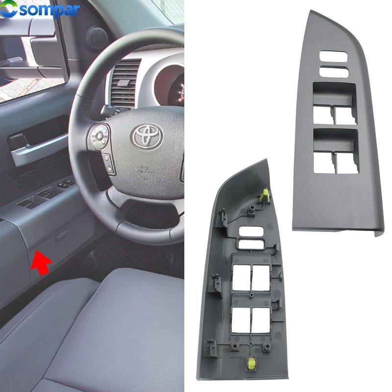 Osompar Door Window Switch Bezel Front Left Driver Side for Toyota Tundra 2007-2013 & Sequoia 2010-2017 - Gray - Image 3