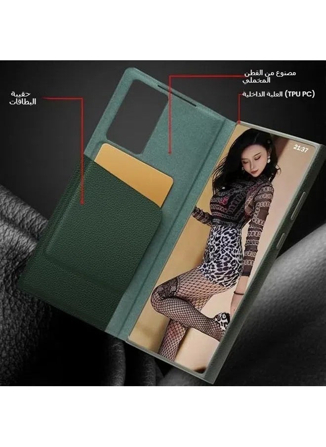 General - Suitable for Samsung Galaxy S24 Ultra smart window protector, flip free listening case compatible with S24 Ultra - Image 1