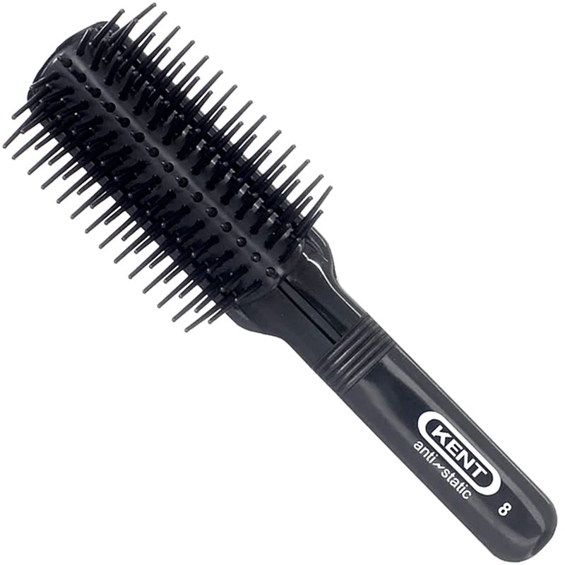 Kent AS8 Anti Static Hair Brush Travel Brush Small Hair Brush for Smoothing Straightening and Curling Short or Medium Hair 7Row Mini Hairbrush Anti Static for Hair Frizz Free Brush Made in England