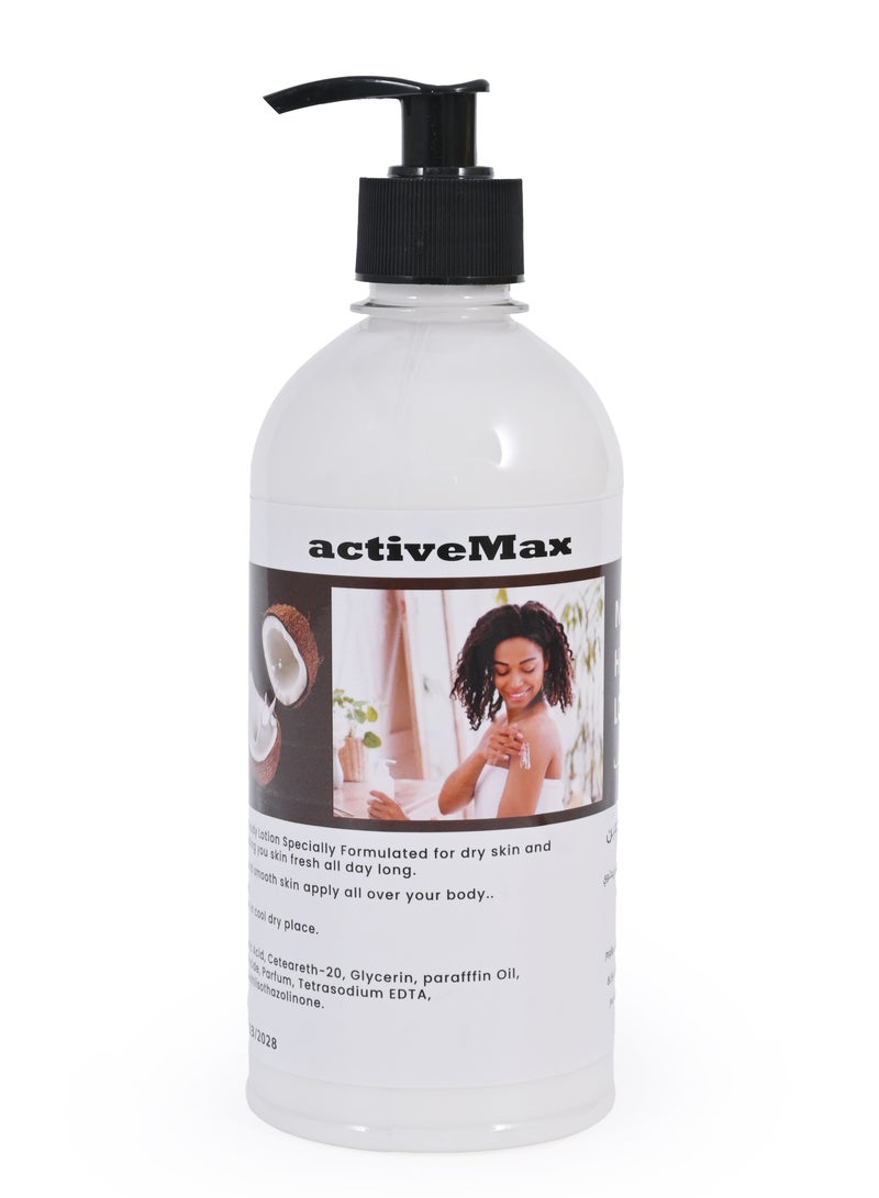 active max Nourishing  and Moisturizing Hand & Body Lotion  with Pure Coconut 500 gr - Image 1