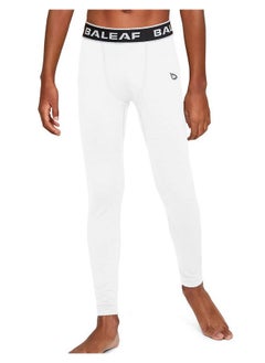 Youth Boys' Leggings Compression Pants Running Basketball Baselayer Baseball Soccer Tights White Size S