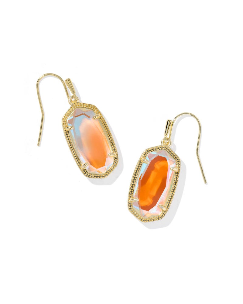 Kendra Scott Dani Drop Earrings for Women, Fashion Jewelry, 14k Gold-Plated, Black Opaque Glass - Image 1