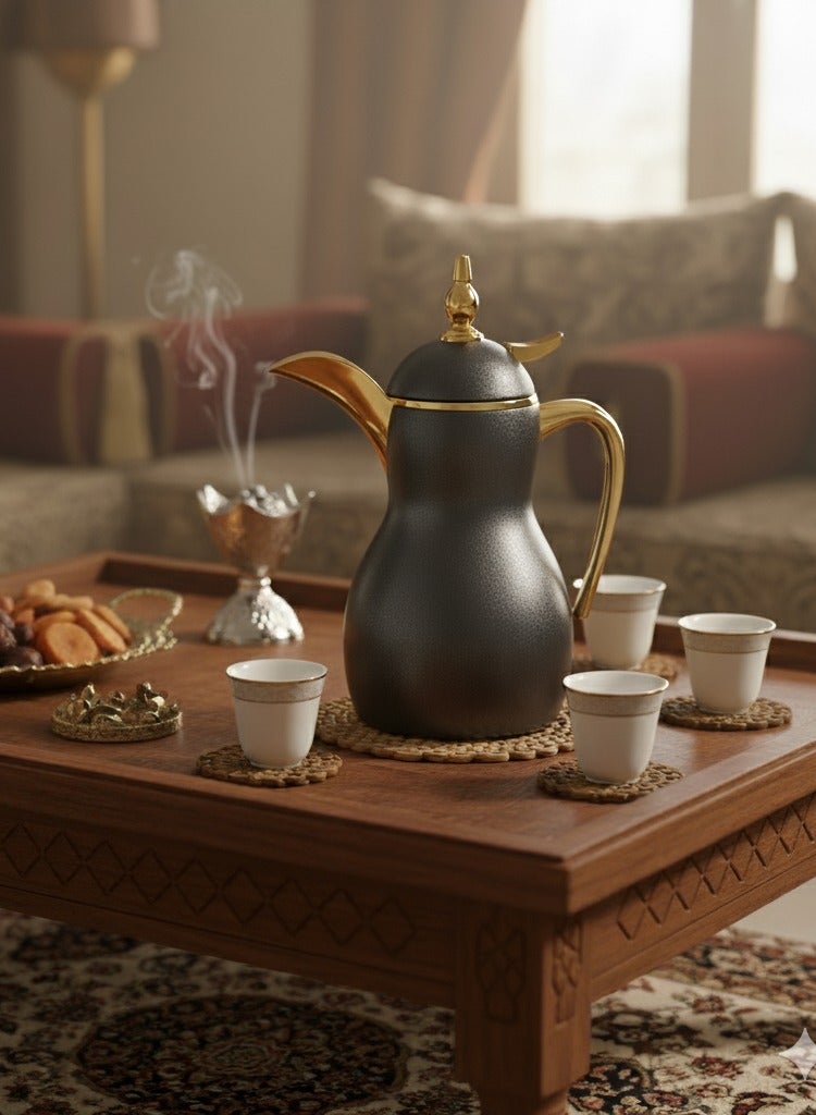 Host Luxury Coffee Dallah Thermos Grey With Gold Design 350ml - Image 1