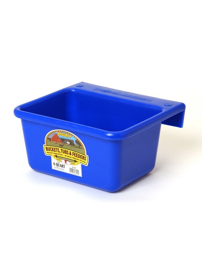 ليتل جايانت وحدة تغذية بلاستيكية صغيرة من Little Giant® | وحدة تغذية للسياج | وحدة تغذية للماعز | دلو متين وقابل للتركيب للماشية | صنع في الولايات المتحدة الأمريكية | سعة 6 لتر | أزرق