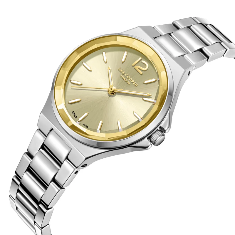 لي كوبر ساعة يد نسائية معدنية بعقارب . -  مم