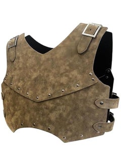 Medieval Faux Leather Chest Armor, Retro Mercenary Knight Archer Body Armor, Adjustable Vest Armour for Ren Faire