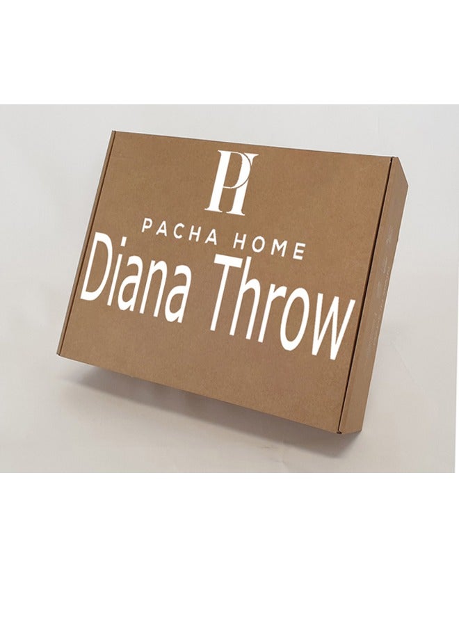 باشاهوم شال من الفرو الصناعي مزدوج الطبقة مقاس 130x170، مناسب تمامًا للأيام الباردة على الأريكة - اللون: أزرق مخضر/فيروزي. - Image 2