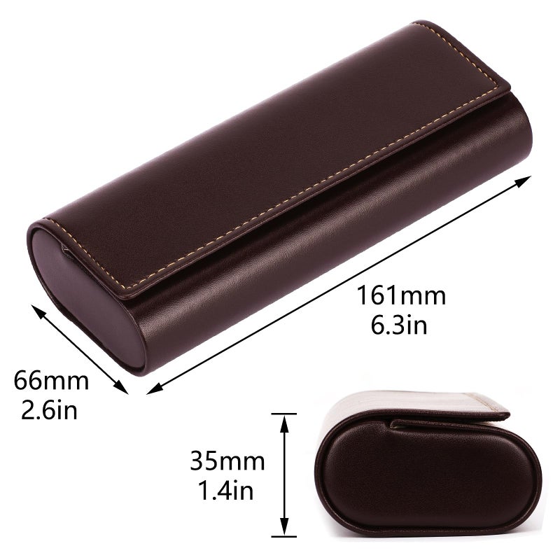 Vemiss Vemiss Hard Shell Eyeglass Cases, Lightweight Portable Glasses Case for Women Men (Z-brown)  - Image 2