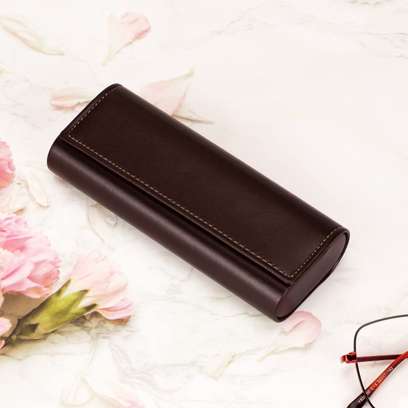Vemiss Vemiss Hard Shell Eyeglass Cases, Lightweight Portable Glasses Case for Women Men (Z-brown)  - Image 5